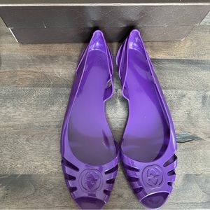 Purple Gucci Jelly Flats size 8
